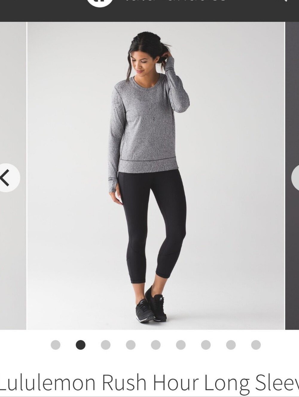 Lululemon Rush Hour Long Sleeve Sz 6 Frozen Fizz White Black/Black